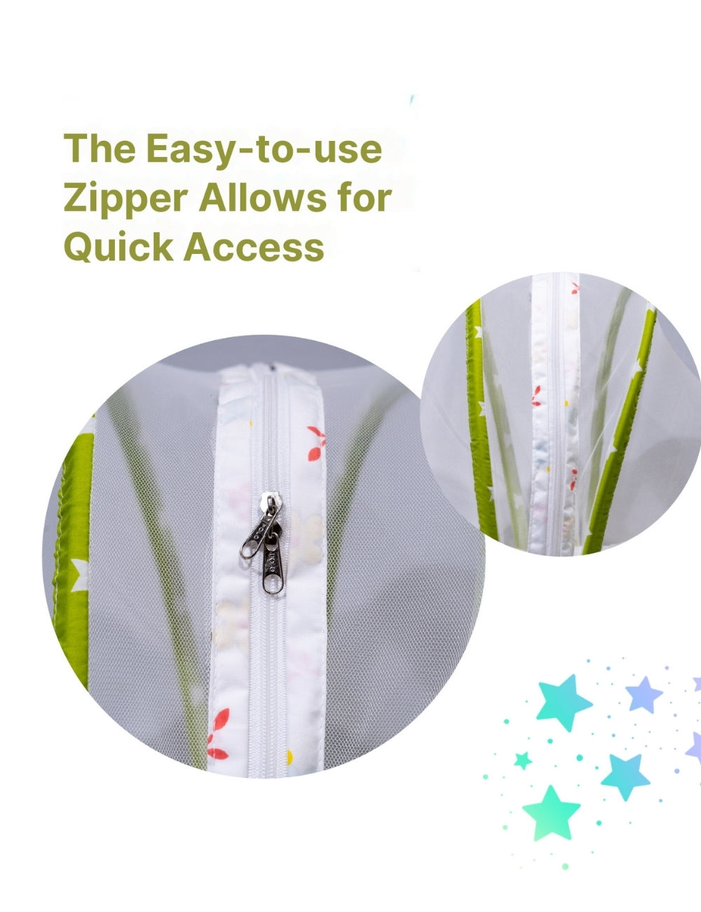 Baby Nest Bed with Mosquito Net – Pure Cotton & Gentle Comfort (0–6 Months) green