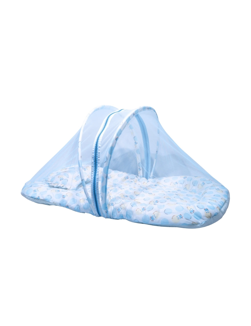Velvet Baby Net Bed with Mosquito Net – Cotton Exterior, Soft Velvet Interior (0–6 Months)