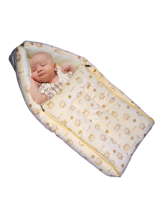 3-in-1 Baby Carry Nest cum Bed | Cotton Inner + Velvet Outer | Soft & Skin-Friendly