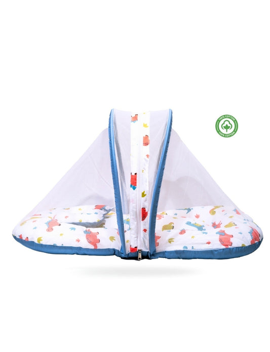 Baby Nest Bed with Mosquito Net – Pure Cotton & Gentle Comfort (0–6 Months)