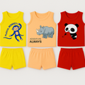 Premium Cotton Baby Co-Ord Set – Printed Sleeveless Tops with Matching Shorts (Pack of 5)
