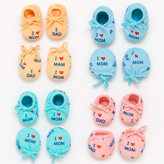 Baby Mitten Set with Adjustable Ties – Pack of 4 (Unisex)