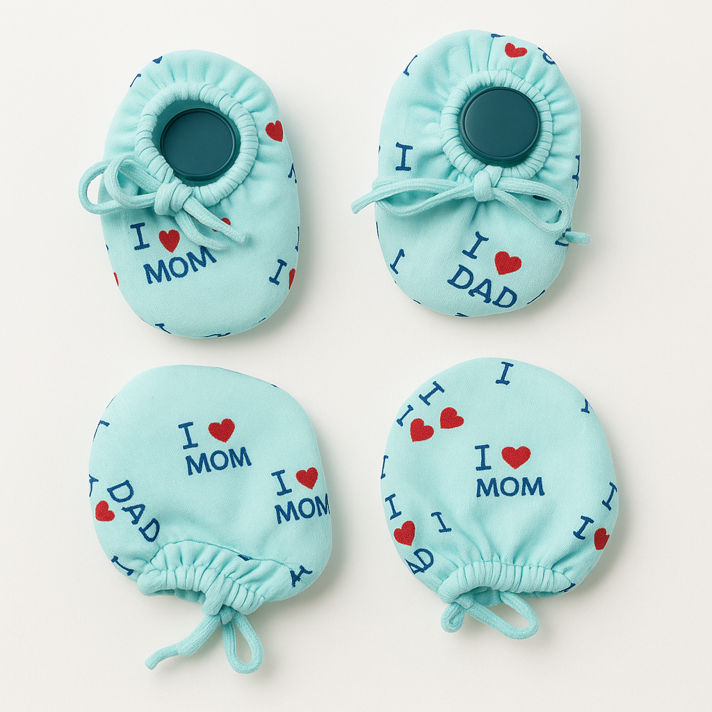 Baby Mitten Set with Adjustable Ties – Pack of 4 (Unisex)