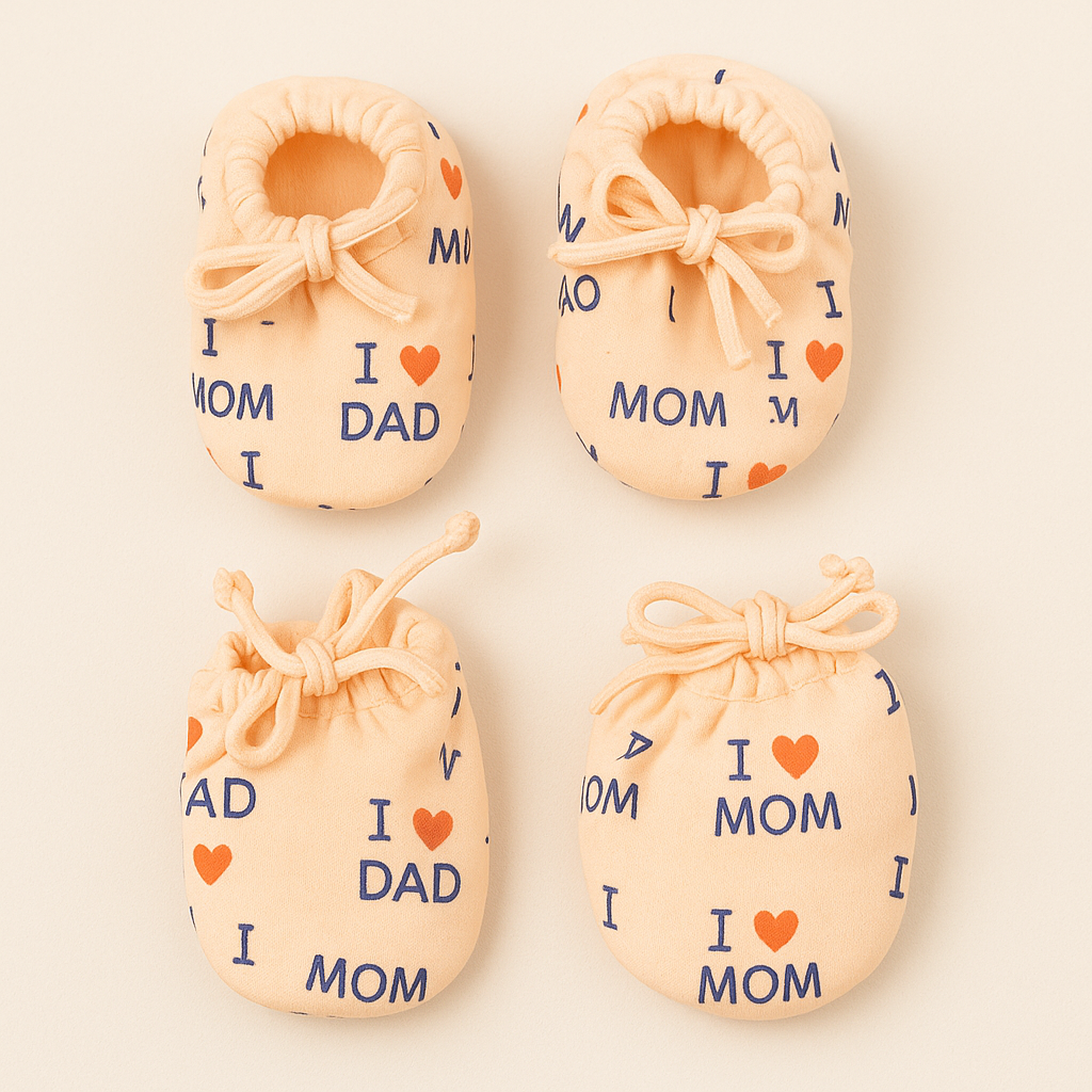 Baby Mitten Set with Adjustable Ties – Pack of 4 (Unisex)