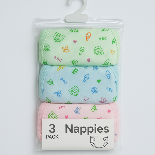Baby Nappies – Double Layer | Pack of 3 (Unisex)