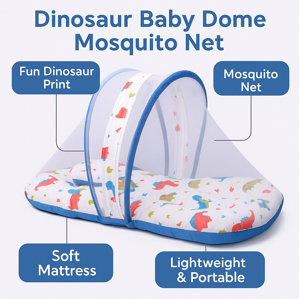 Baby Nest Bed with Mosquito Net – Pure Cotton & Gentle Comfort (0–6 Months)