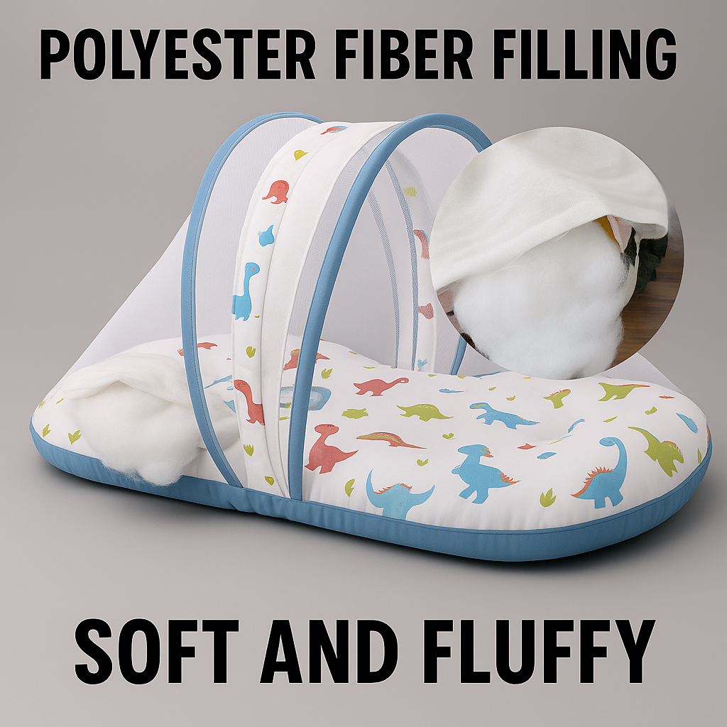 Baby Nest Bed with Mosquito Net – Pure Cotton & Gentle Comfort (0–6 Months)