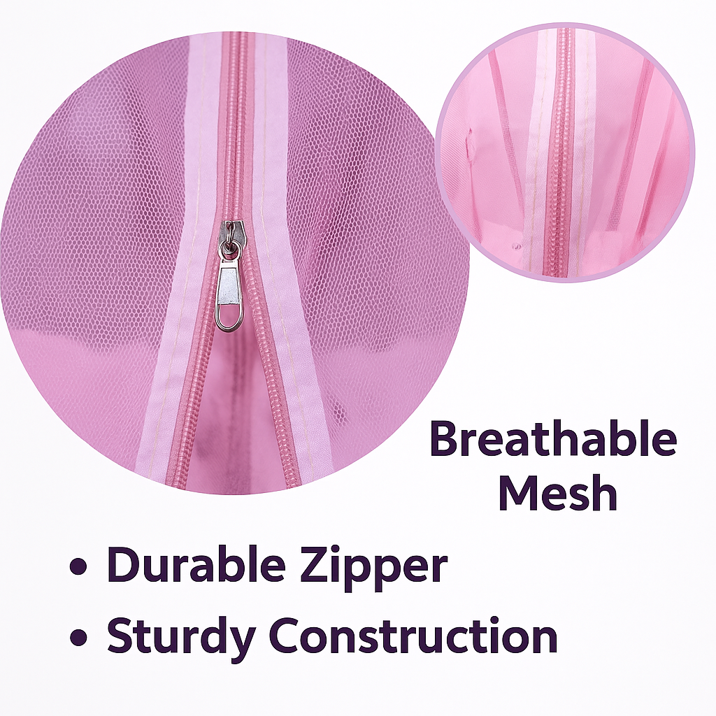Velvet Baby Net Bed with Mosquito Net – Cotton Exterior, Soft Velvet Interior (0–6 Months)