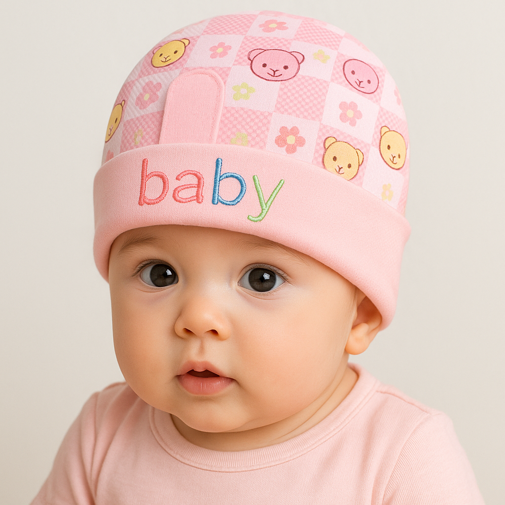 100% Cotton Baby Caps, Mittens and Booties Combo Set