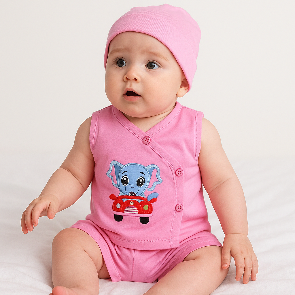 Infant Organic Cotton Baby Dress Set pack of 3 mix colors.