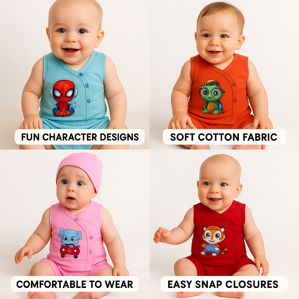 Infant Organic Cotton Baby Dress Set pack of 3 mix colors.