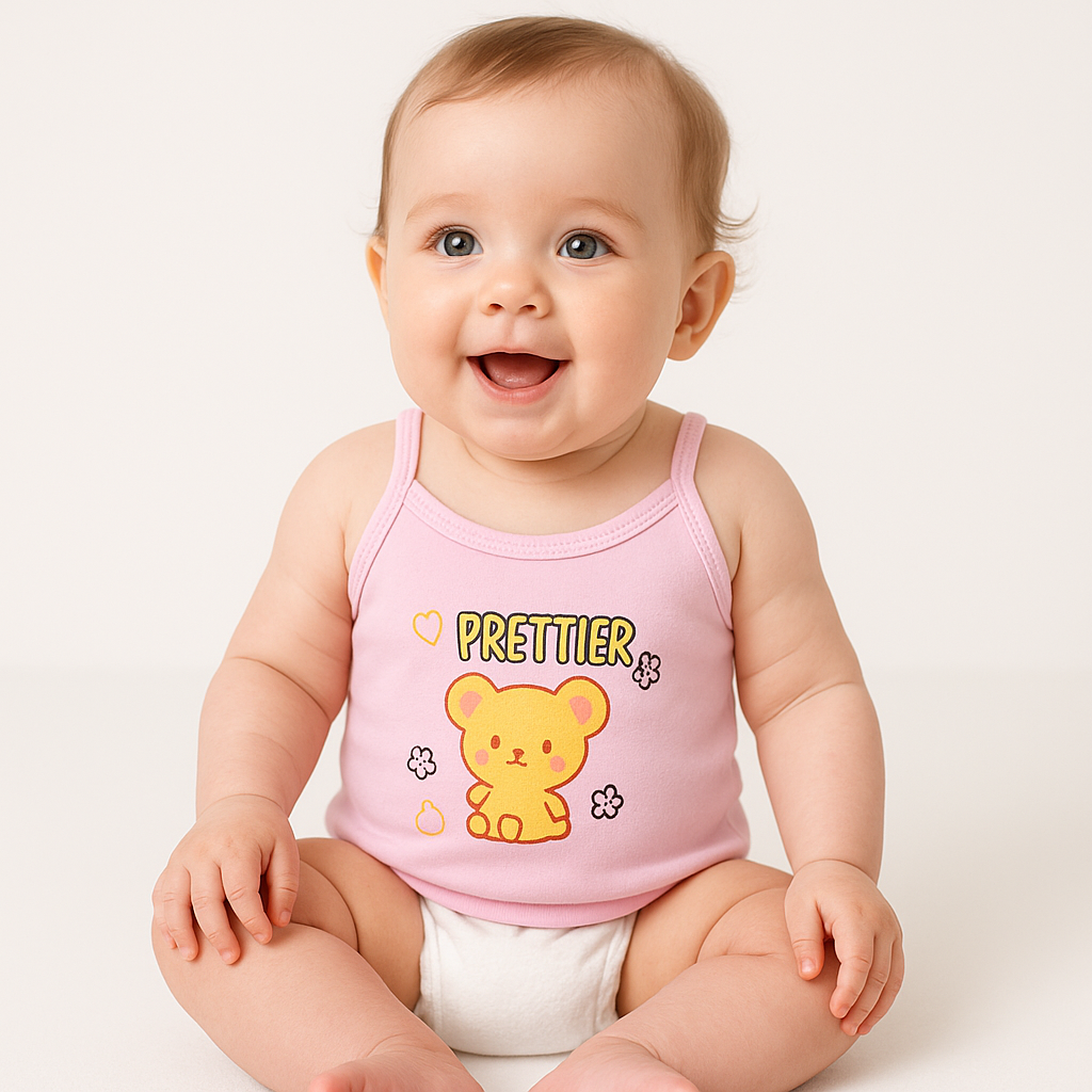 Premium Cotton Baby Printed Vests – Pack of 5 (Unisex)