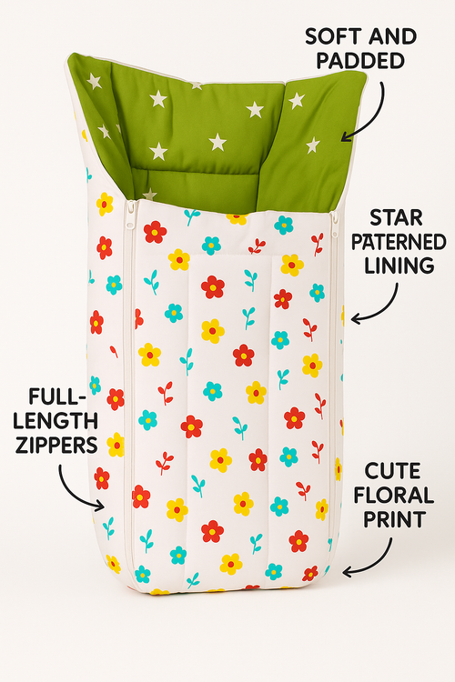 3-in-1 Baby Carry Nest cum Bed | Made of 100% Cotton  | Soft, Washable & Skin-Friendly (0–6 Months)