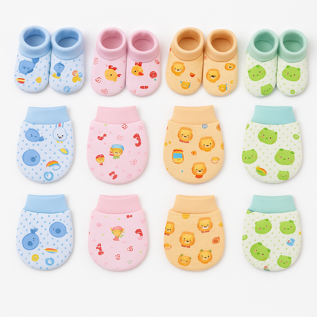 Baby Mitten Set – Pack of 4 (Unisex)