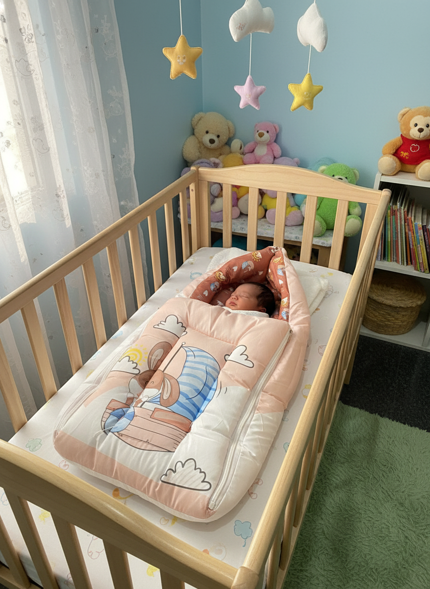 Multicolor 3 In 1 Baby Carry Nest Cum Sleeping Bag cute rabbit pirate Print