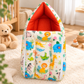 Multicolor 3 In 1 Baby Carry Nest Cum Sleeping Bag Jungle Print